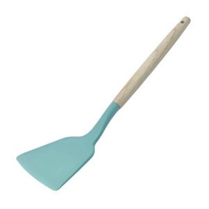💞 New Teal Blue Silicone Spatula with Wooden Handle